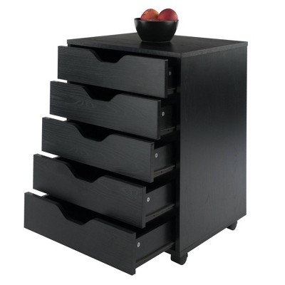 Mobile 5-Drawer Vertical Lockable Cabinet in Sleek White