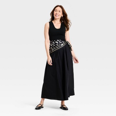 Women's Knit Woven Midi Dress - A New Day™
