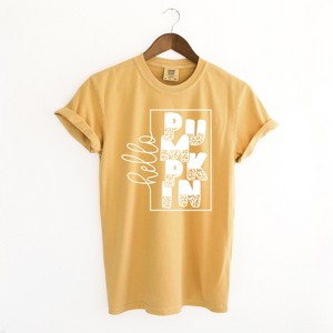 Simply Sage Market Women's Hello Pumpkin Square Short Sleeve Garment Dyed Tee - 1 of 2