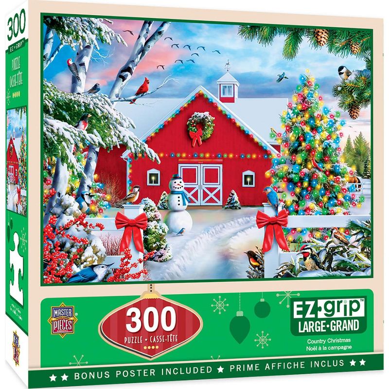 MasterPieces Inc Country Christmas 300 Piece Large EZ Grip Jigsaw Puzzle, 1 of 7