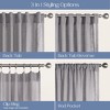 Awesome Home  Textured Double Ruffle Rod Pocket Curtains Pair - 4 of 4