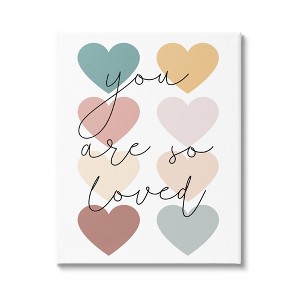 Stupell Industries 20"x16" Kids' You Are Loved Hearts Wall Art Unframed - 1 of 4