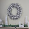 Northlight 3-Finish Shatterproof Ball Christmas Wreath -  24" - Silver - Unlit - 2 of 3