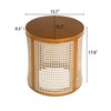 Christopher Knight Home Orvian Modern Hollow Rubberwood and Rattan Round Side Table - 3 of 4