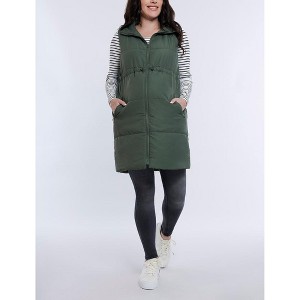 Women's Woven Full-Zip Sleeveless Quilted Puffer Vest | Motherhood Maternity - 1 of 4