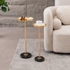 Okak Adjustable Martini Outdoor Side Table 2PC Patio Accent Indoor Natural Marble Coffee Tea End Table for Yard Garden Living Room Corners, Gold - 4 of 4
