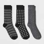Men's Dotted Pattern Socks 3pk - Goodfellow & Co™ Black/Gray 7-12