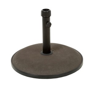 GDFStudio Gretna Outdoor 68 lb Concrete and Iron Round Umbrella Base, Black - 1 of 4