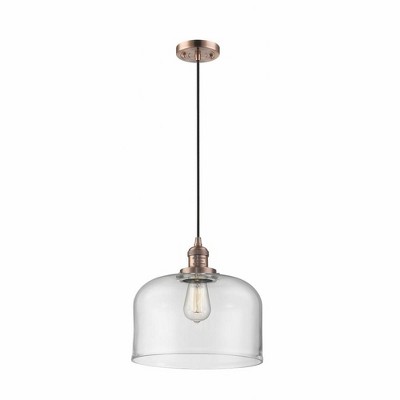 Bell - 1 Light Cord Hung Mini Pendant In Industrial Style-8 Inches Tall and 12 Inches Wide