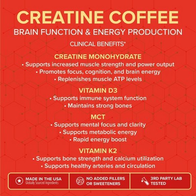 VitaCup Creatine Coffee Medium Roast Instant Coffee Pouch - 7.41oz