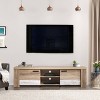 Joliet Duotone TV Stand for TVs up to 80" Beige/White - CorLiving - 4 of 4