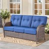 Gymojoy 3 Pieces Outdoor 3-Seat Sofa with Ottomans - 4 of 4