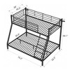 VECELO Metal Bunk Bed, Twin Over Full Size Bed Frame with Safety Ladder & Guardrail, Heavy Duty Bunk Bed for Dorm or Bedroom, Black - 3 of 4