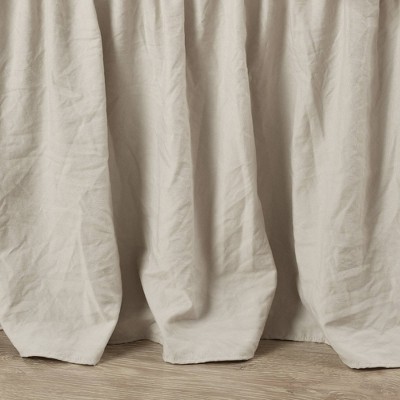 Neutral Polyester Ruched Ruffle Twin/Full Bed Skirt