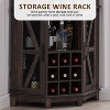 OKD 72" Corner Bar Storage Cabinet, Tall Wine Bar Cabinet w/Barn Door & Adjustable Shelf, Home Bar Cabinet w/LED Light & Glass Rack - 3 of 4