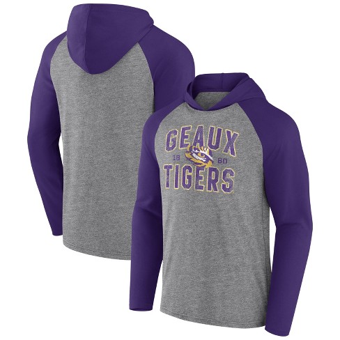 NCAA LSU Tigers Men's Gray Lightweight Hooded Sweatshirt - image 1 of 3