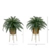 Nearly Natural 34-in Artificial River Fern Plant in Metal Planter with Stand DIY KIT (Set of 2) - 2 of 4