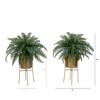 Nearly Natural 34-in Artificial River Fern Plant in Metal Planter with Stand DIY KIT (Set of 2) - image 2 of 4