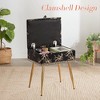 Infurnic Accent Chairs, Modern Upholstered Chairs Set with Sturdy Legs, for Kitchen and Dining Room, Black, 13"*17.3"*18" - 3 of 4