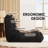 Fireside chair, Mid-Century Modern Armless floor sofa, soft memory sponge floor leisure chair, living room, bedroom and office bean bag chair - 4 of 4