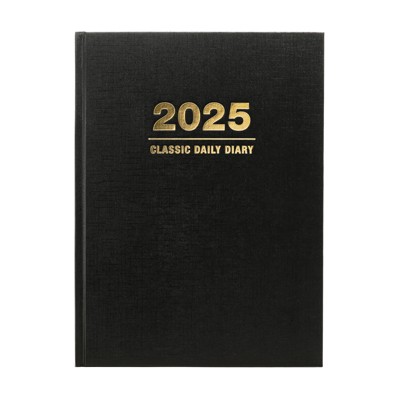 Global Printed Products Professional Diary Hardcover Planner 2025 Black 6" x 8"