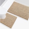 Home Mart Goods 2 Piece Set Beige Soft Cozy Plush Chenille Bath Mat Bathroom Rug - 2 of 3