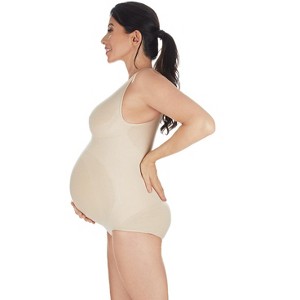 Memoi Supportive Maternity Bodysuit with Cushioned Straps - 1 of 4