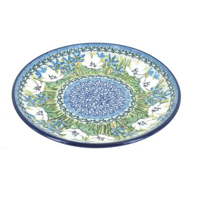 Blue Rose Polish Pottery Song of Spring Dessert Plate