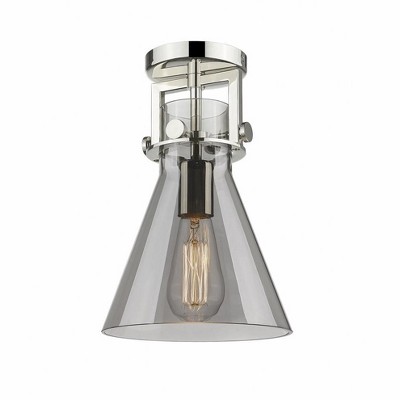 Newton Cone - 1 Light Flush Mount In Industrial Style-12 Inches Tall and 8 Inches Wide