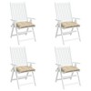 vidaXL Chair Cushions 4 pcs Beige 15.7"x15.7"x2.8" Oxford Fabric - 4 of 4