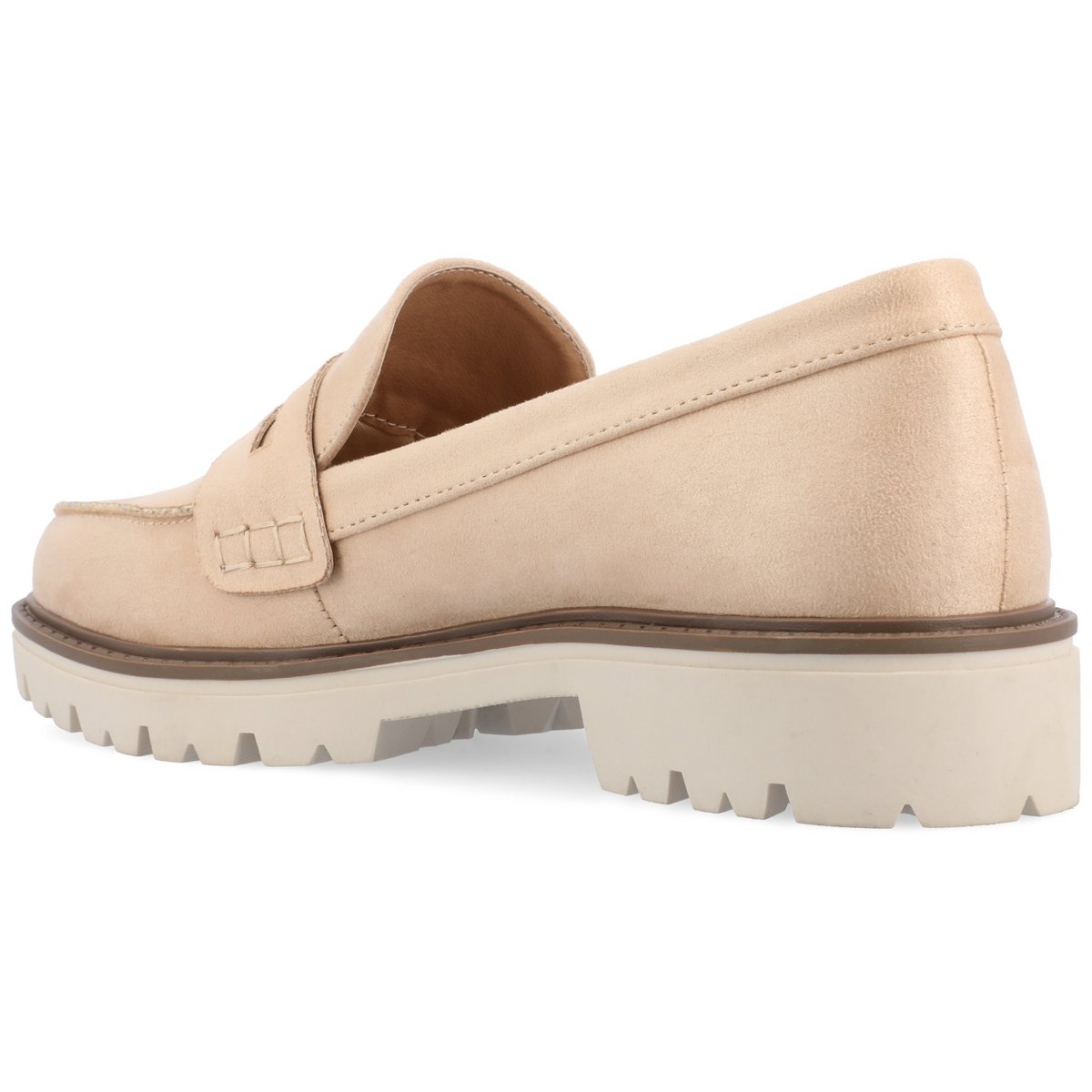 Женские туфли Journee Collection Women's Kenly Medium and Wide Width Slip On Round Toe Loafer Flats, Sand 8W — фото 7