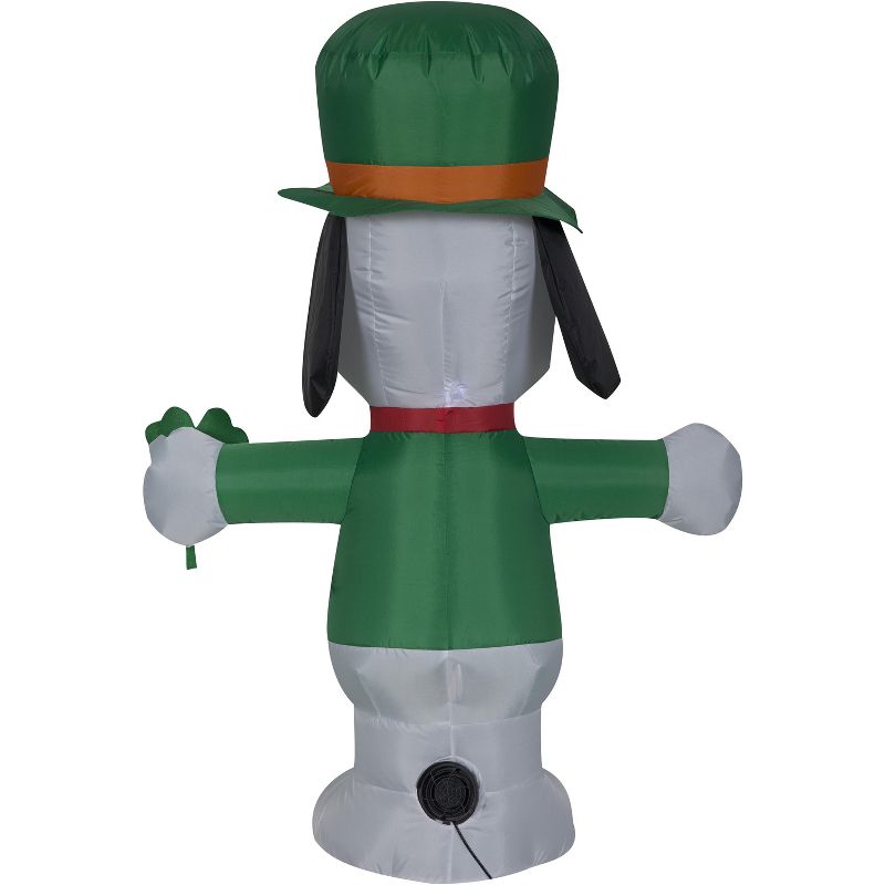 Peanuts Airblown Inflatable St. Patrick's Day Snoopy, 3.5 ft Tall, White, 4 of 6