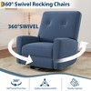 GustoWave Recliner Chair,360° Swivel Rocking Glider Chair for Adults with Adjustable Backrest & Footrest,Cozy Corduroy Upholstered Armchair, Pink - 3 of 4