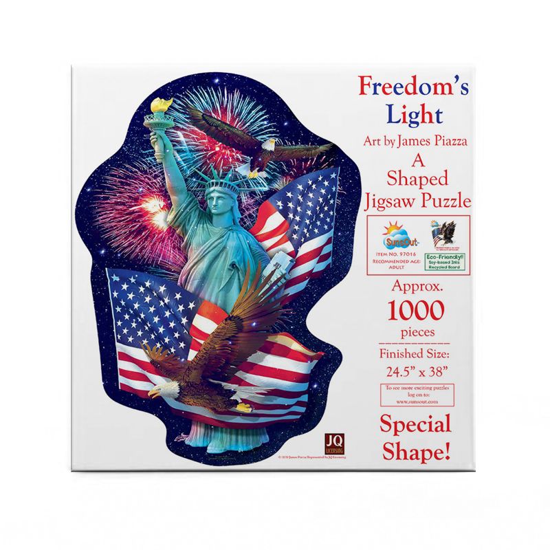 Sunsout Freedom's Light 1000 pc Special Shape Fourth of July Jigsaw Puzzle 97016, 3 of 6