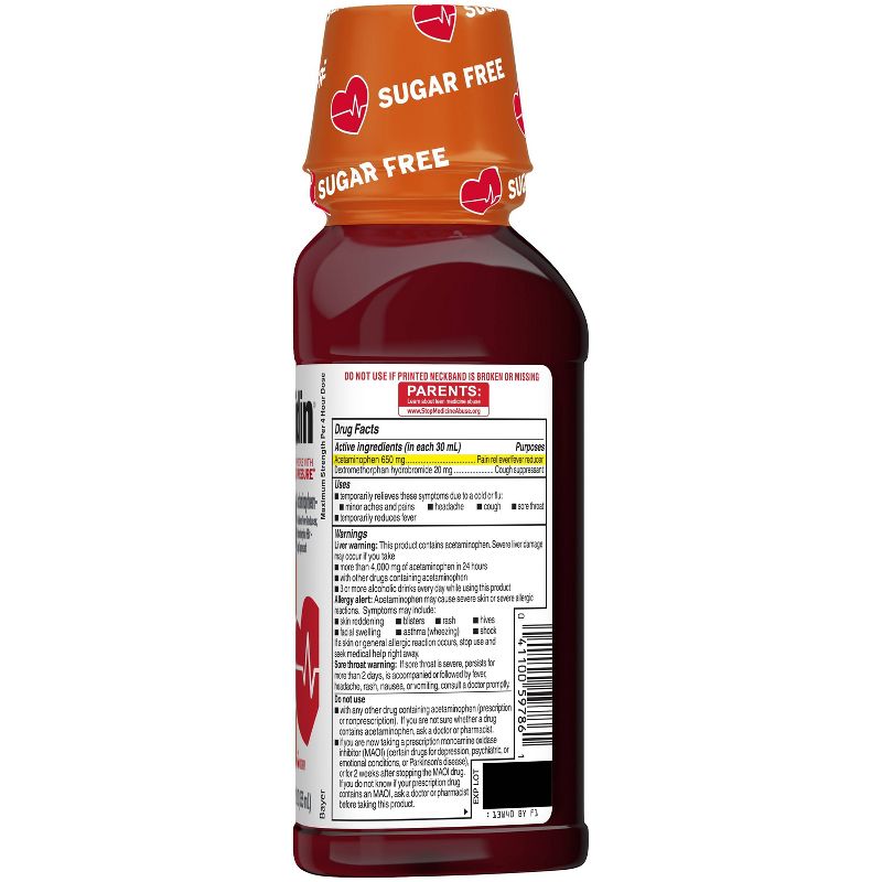 Coricidin High Blood Pressure Max Strength Cough Cold Flu Liquid Cherry - 12 fl oz, 4 of 5