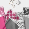 Bacati - Ikat Dots Leopard  Pink Grey Girls 4 pc Crib Set with Muslin Sleeping Sack - 3 of 4