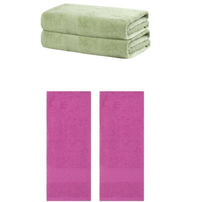 REGALWOVEN Cotton Bath Hands Towel Sets For Bathroom, Gym, SPA 2 Pack