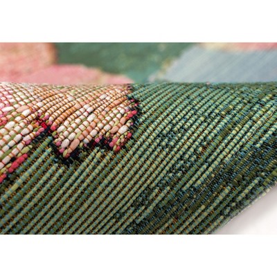 Tropical Leaves & Leopard Print 8' x 10' Indoor/Outdoor Rug