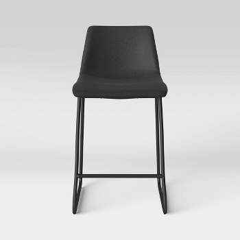 Bowden Upholstered Molded Faux Leather Counter Height Barstool Dark Gray - Project 62™