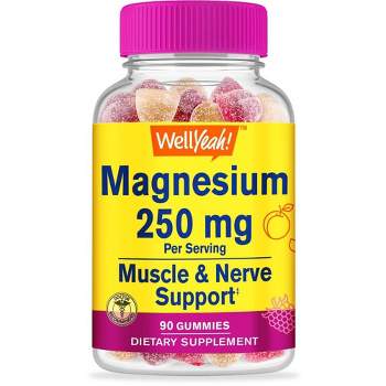 WellYeah Magnesium Citrate Gummies 250mg - Natural Fruit Flavors - 90 Count
