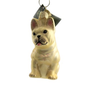 Old World Christmas 3.5 Inch French Bulldog Ornament Loyal Puppy Tree Ornaments - 1 of 3