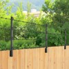 VEVOR Fence Post Extender, 8Pcs 23.8in Barbed Wire Arm, Sturdy Steel Fence Height Extender, Flat or Surface Mounted Barbed Wire Extension Arms,Black - 2 of 4