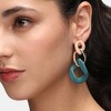 Women's Chainlink Drop Earrings - Teal Green - 4 of 4