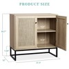 WhizMax Sideboard Buffet Storage Cabinet with Rattan Doors, Entryway Accent Table Kitchen Cupboard Console Table, Boho Storage Cabinet, Natural - 4 of 4