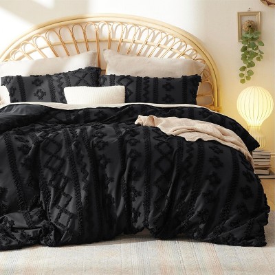3 Pieces Boho Duvet Cover Set for All Seasons Soft Shabby Chic Embroidery Boho Bedding