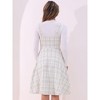 INSPIRE CHIC Women's Sleeveless Square Neck Plaid A-Line Pinafore Overall Tweed Dresses - 3 of 4
