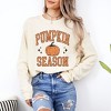 Simply Sage Market Women's Pumpkin Season Varsity Grunge Long Sleeve Garment Dyed Tee - 2 of 4