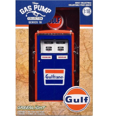 1954 Tokheim 350 Twin Gas Pump "Gulf" Blue and Orange "Vintage Gas Pumps" Series 16 1/18 Diecast Replica by Greenlight