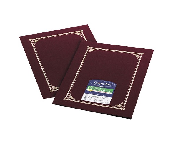 Geographics&#174; 12-1/2 x 9-3/4 Certificate/Document Cover- Burgundy - 6ct - 2 Pack