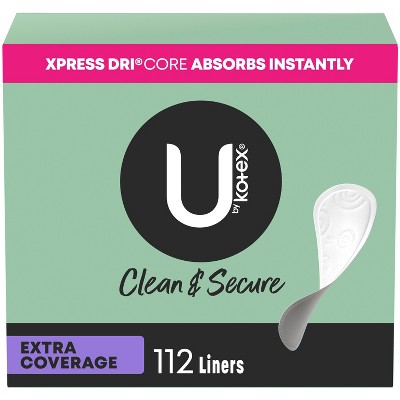 U by Kotex Clean & Secure Liner - Light Absorbency - Extra Coverage - 112ct